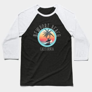 Newport Beach - California (with White Lettering) Baseball T-Shirt